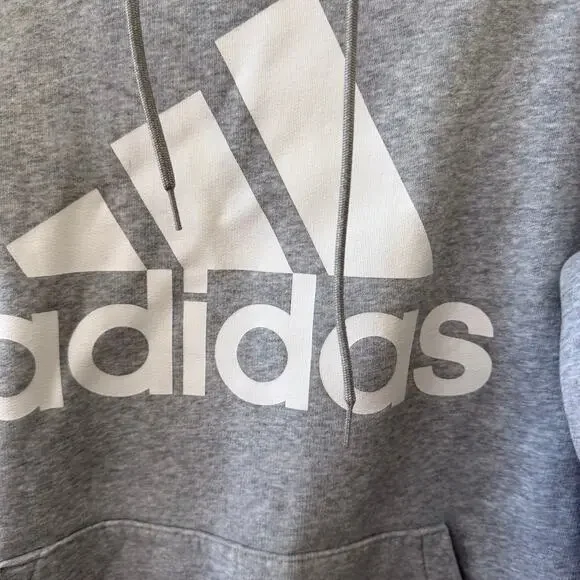 Adidas Mens Size Small Gray Hoodie Classic Large Logo Sweatshirt Pullover - Picture 4 of 5